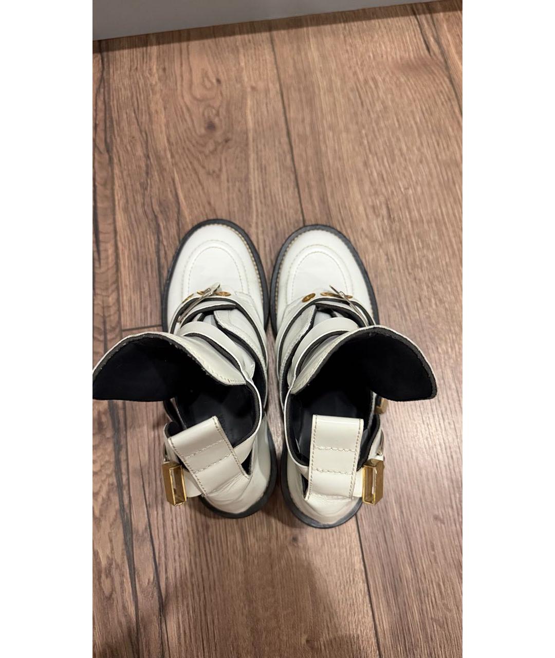 BALENCIAGA Белые кожаные ботинки, фото 3
