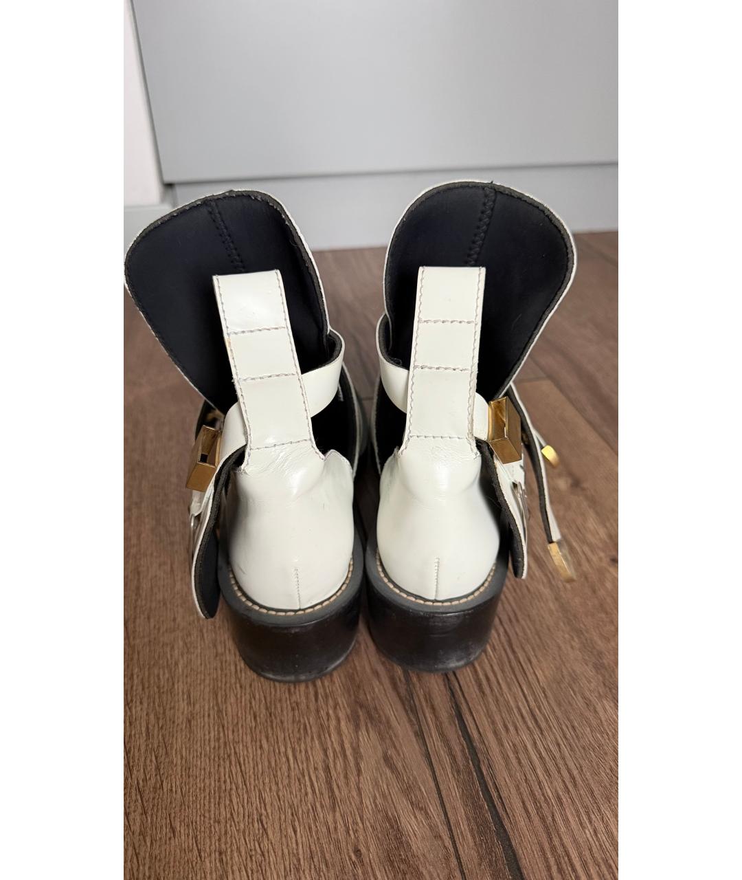 BALENCIAGA Белые кожаные ботинки, фото 4