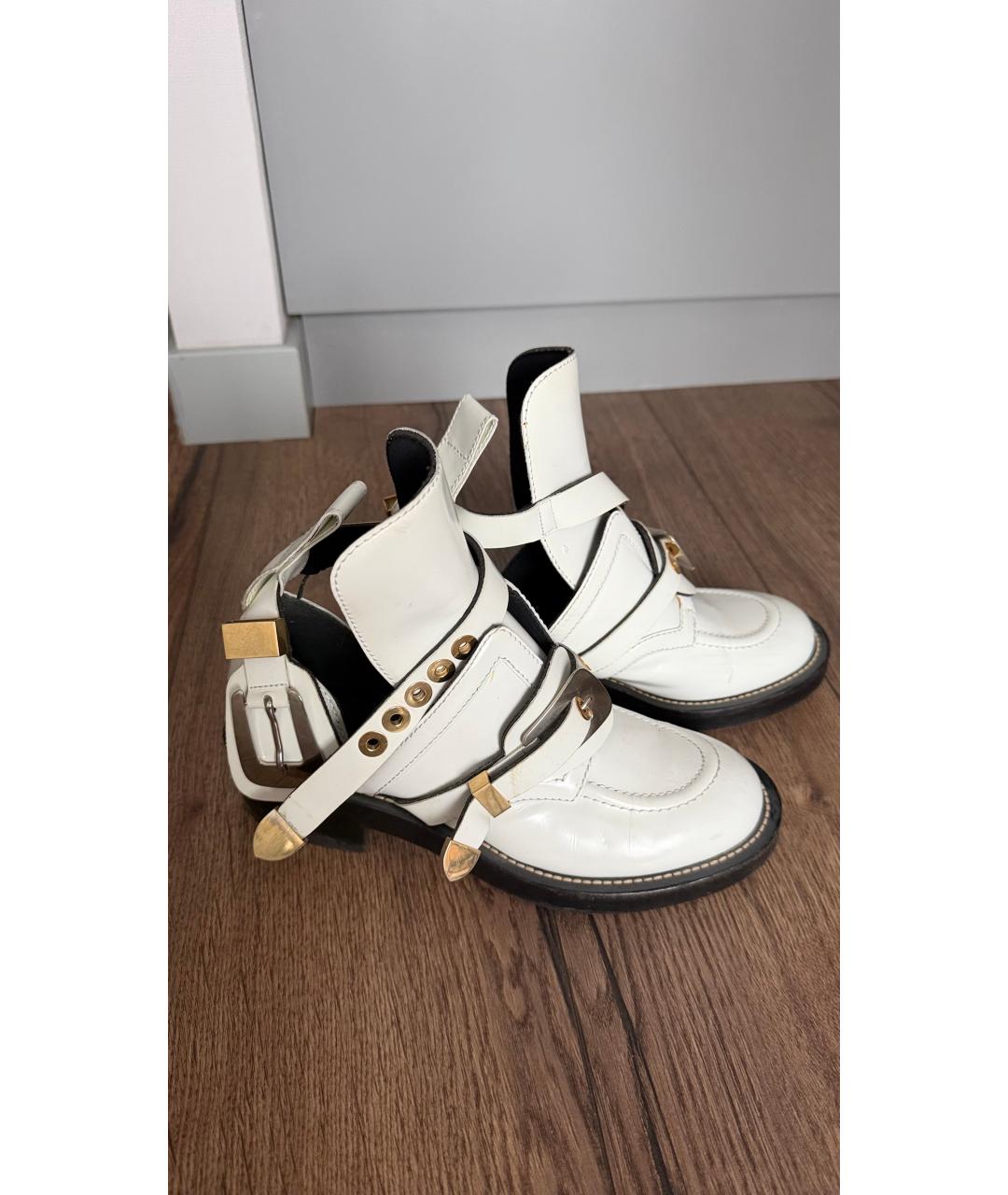 BALENCIAGA Белые кожаные ботинки, фото 6