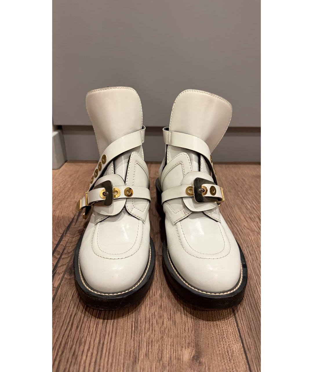 BALENCIAGA Белые кожаные ботинки, фото 2