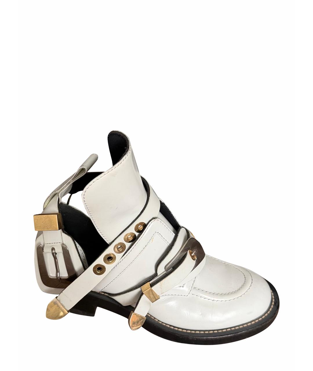 BALENCIAGA Белые кожаные ботинки, фото 1