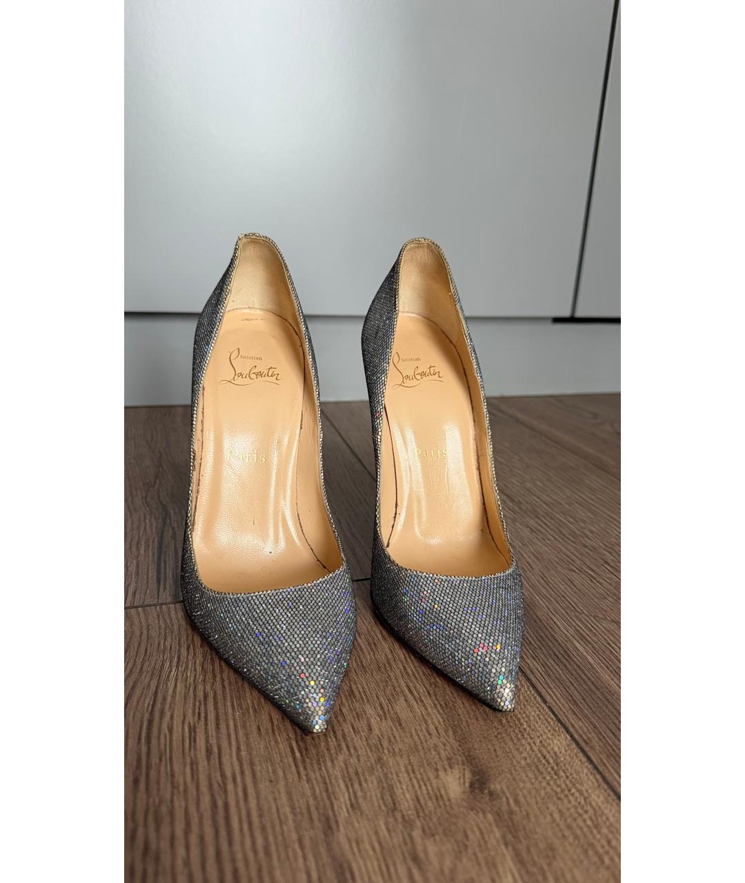 CHRISTIAN LOUBOUTIN Серебряные туфли, фото 2
