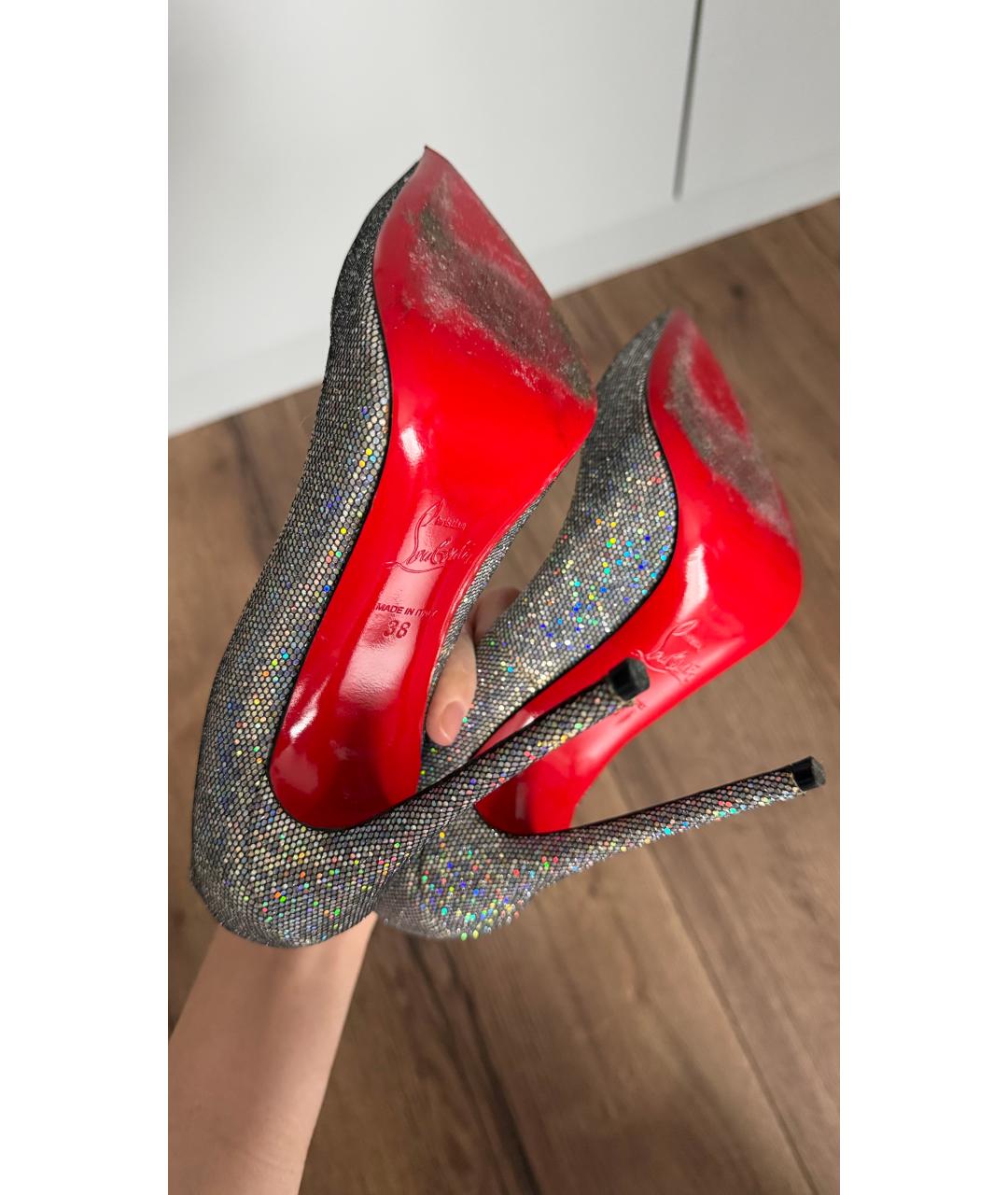 CHRISTIAN LOUBOUTIN Серебряные туфли, фото 5