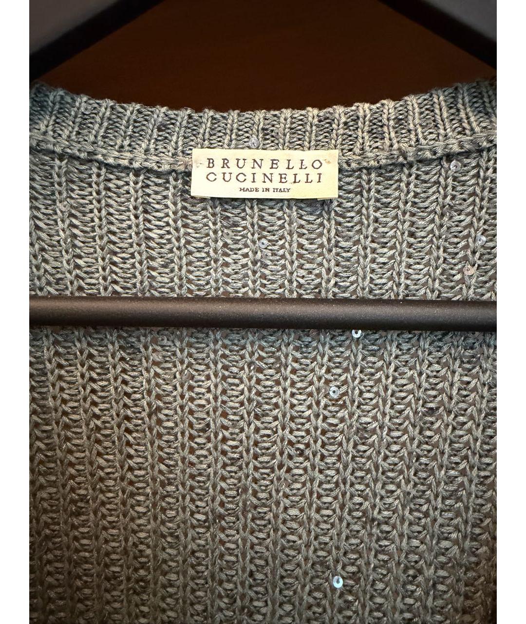 BRUNELLO CUCINELLI Антрацитовый хлопковый кардиган, фото 3