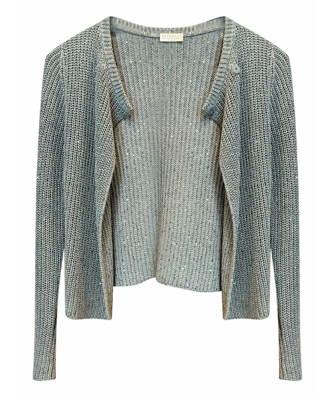 BRUNELLO CUCINELLI Антрацитовый хлопковый кардиган, фото 1