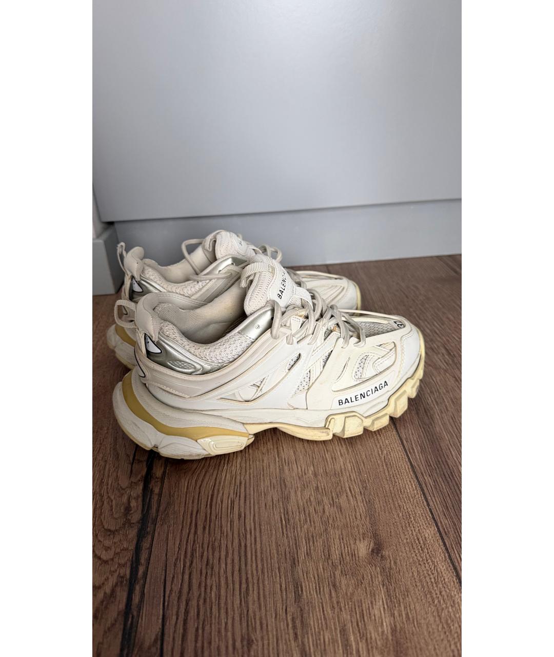 BALENCIAGA Бежевые кожаные кроссовки, фото 6
