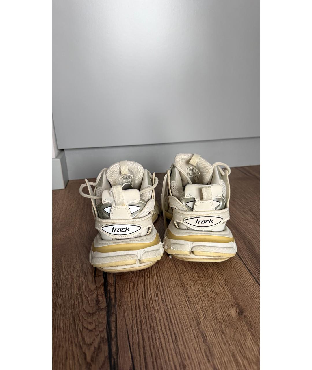 BALENCIAGA Бежевые кожаные кроссовки, фото 4