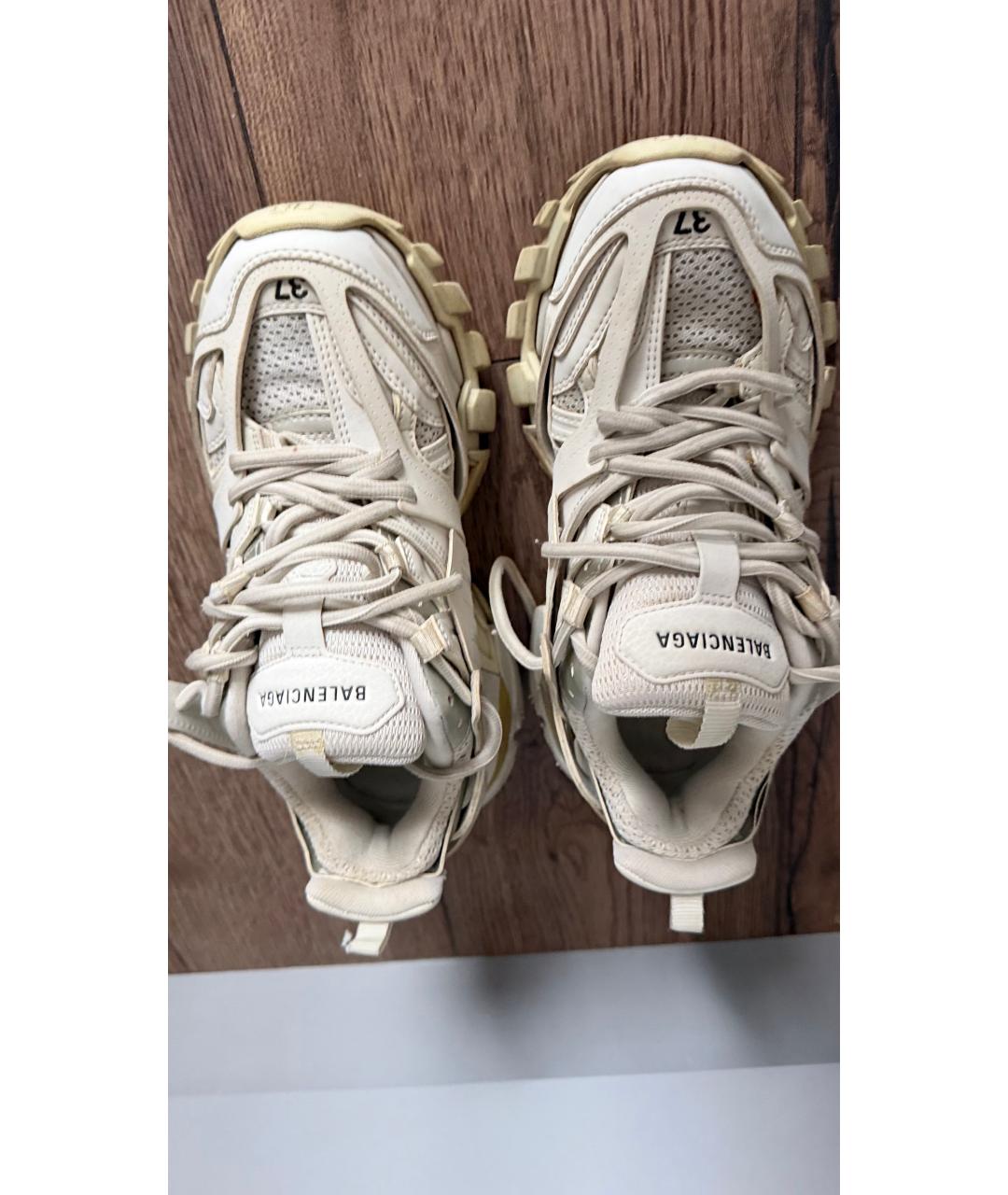 BALENCIAGA Бежевые кожаные кроссовки, фото 3