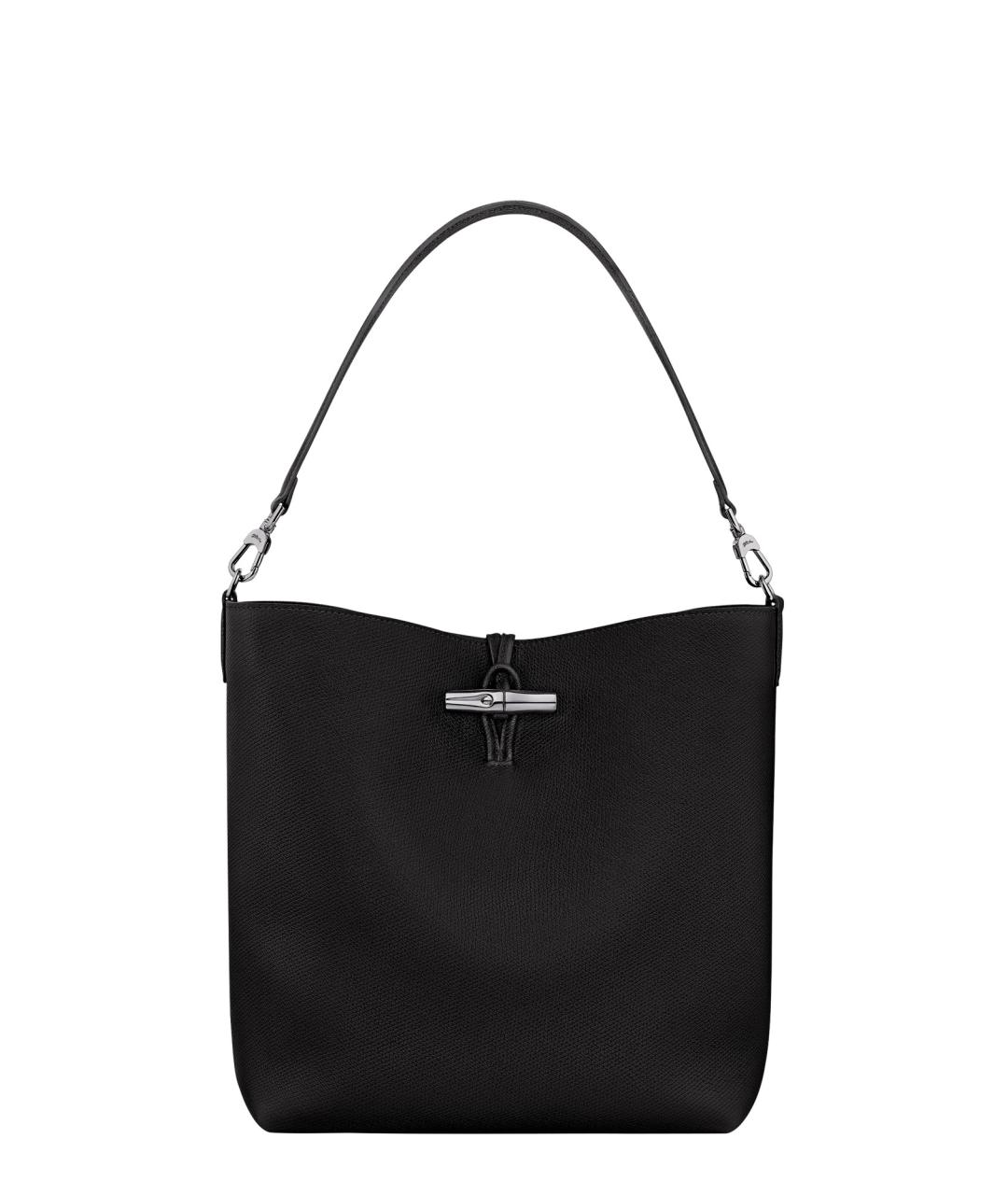 LONGCHAMP Черная кожаная сумка с короткими ручками, фото 1