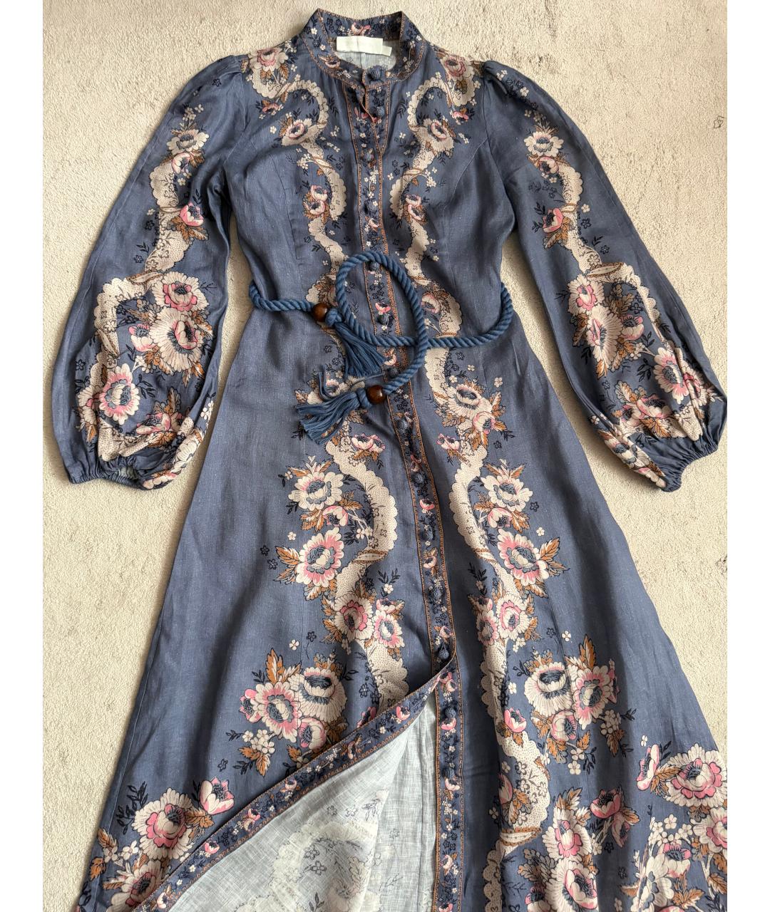 ZIMMERMANN Голубое хлопковое повседневное платье, фото 2