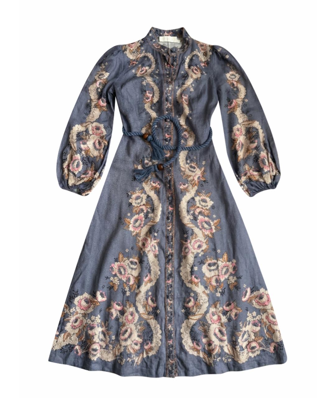 ZIMMERMANN Голубое хлопковое повседневное платье, фото 1