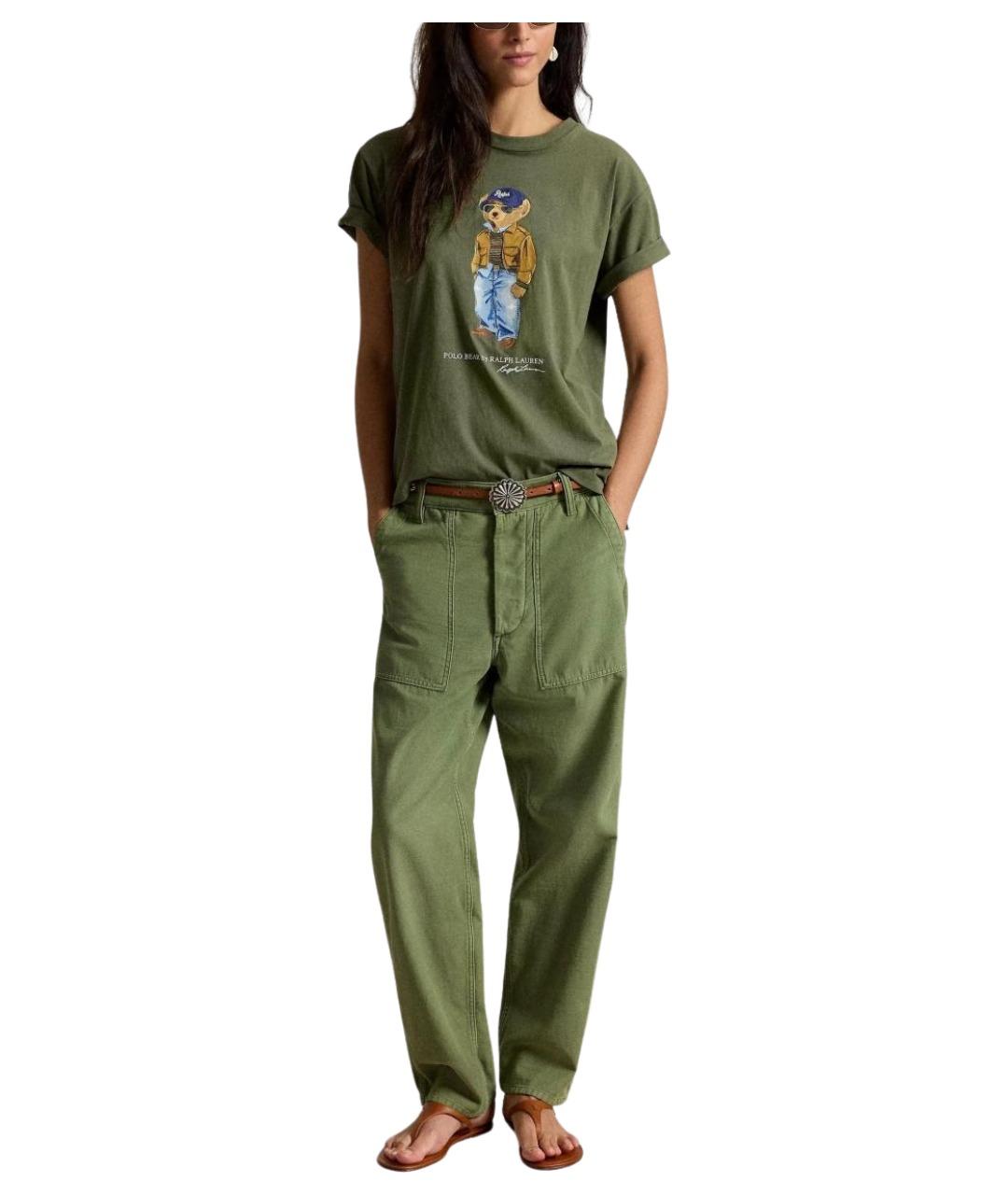 POLO RALPH LAUREN Зеленая хлопковая футболка, фото 2