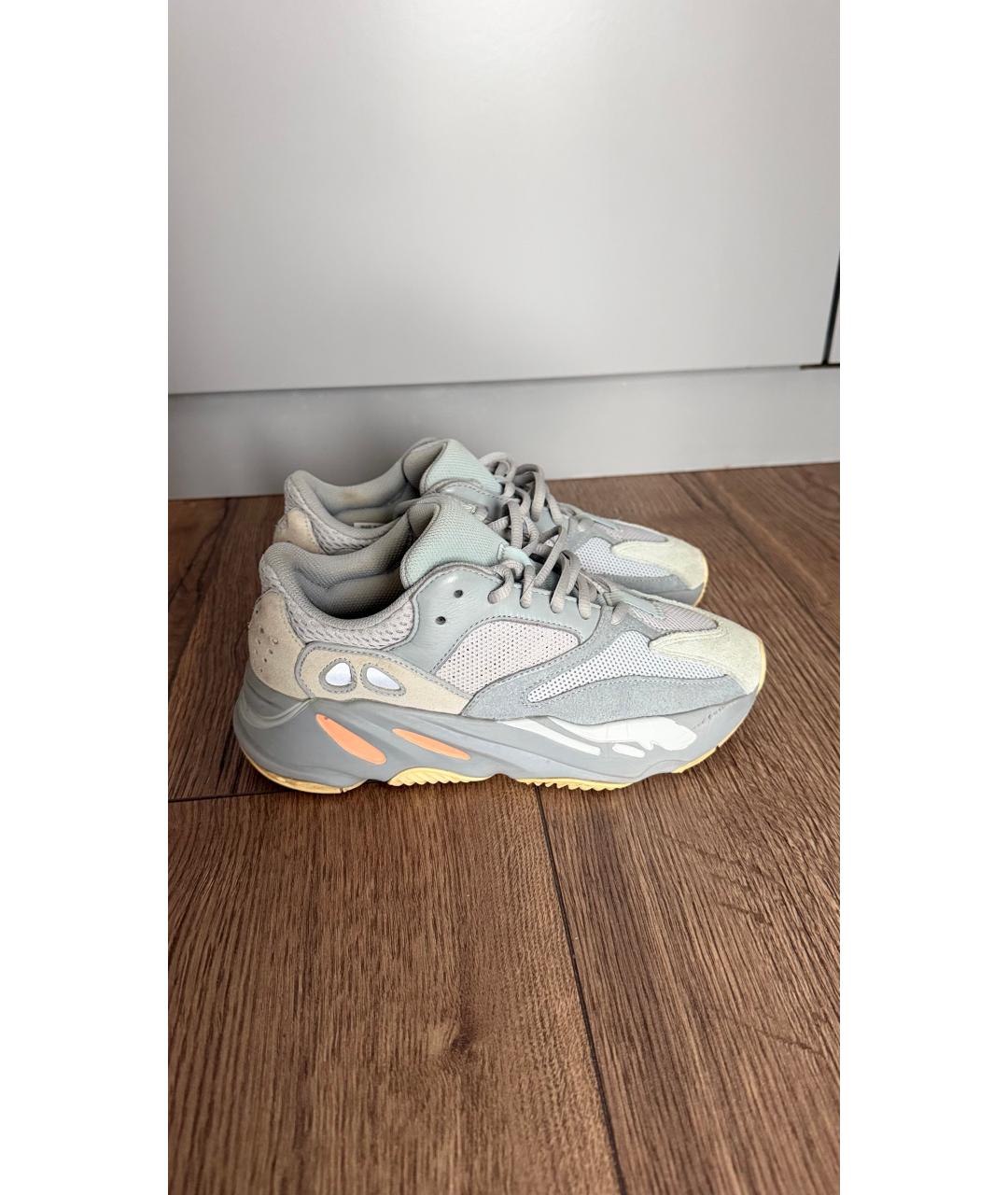YEEZY Голубые текстильные кроссовки, фото 6