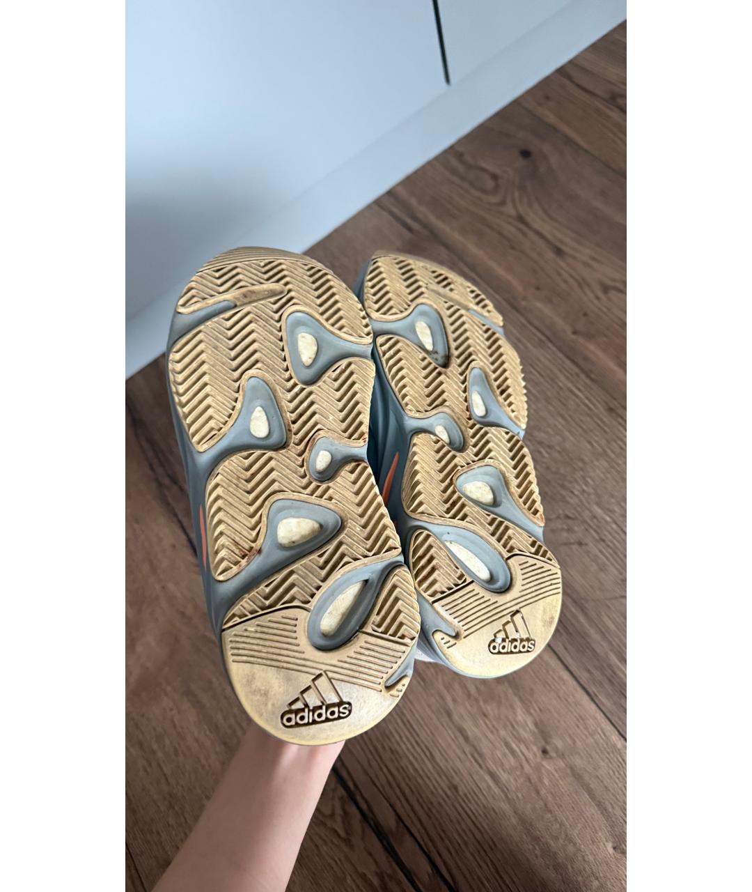 YEEZY Голубые текстильные кроссовки, фото 5