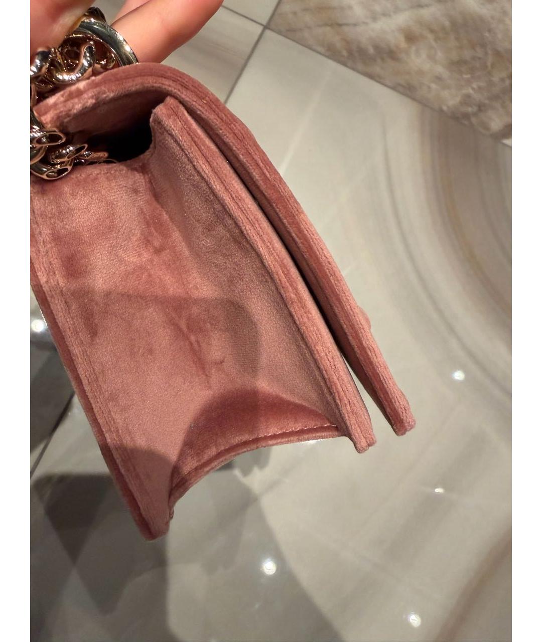 CHRISTIAN DIOR Розовая бархатная сумка тоут, фото 3