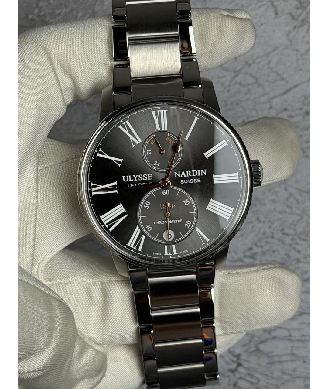 Ulysse Nardin Серые металлические часы, фото 2