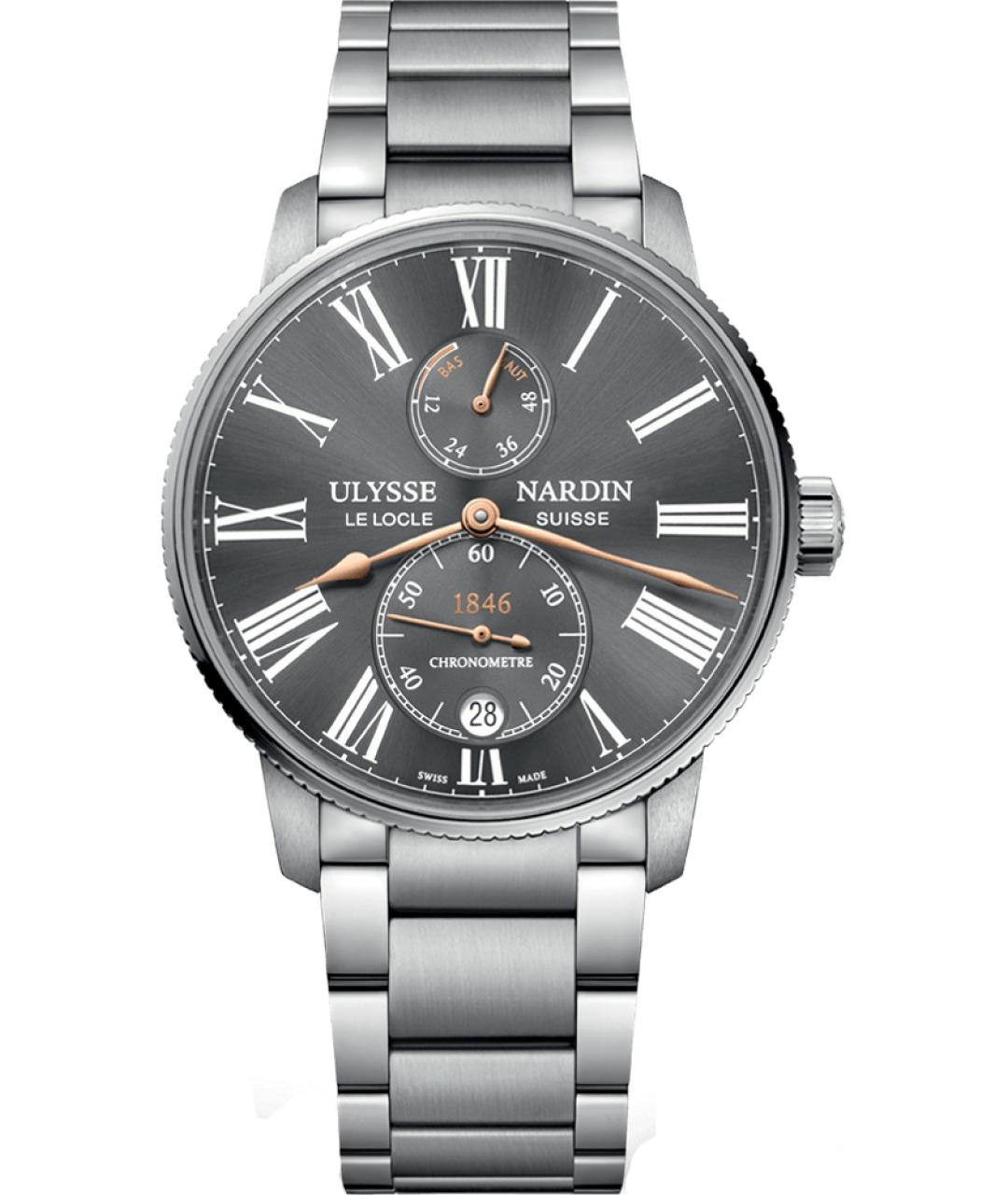 Ulysse Nardin Серые металлические часы, фото 1