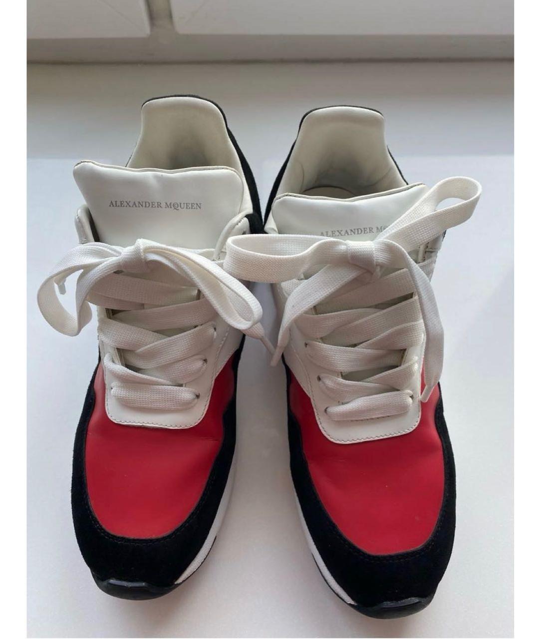 ALEXANDER MCQUEEN Красные кожаные кроссовки, фото 2