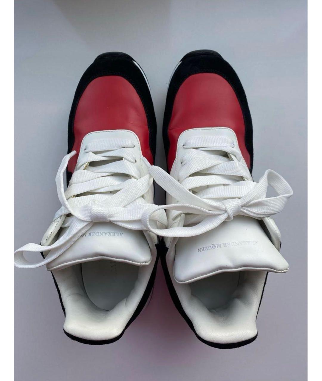 ALEXANDER MCQUEEN Красные кожаные кроссовки, фото 3