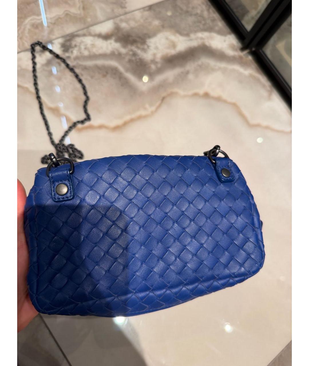 BOTTEGA VENETA Синяя кожаная сумка тоут, фото 3