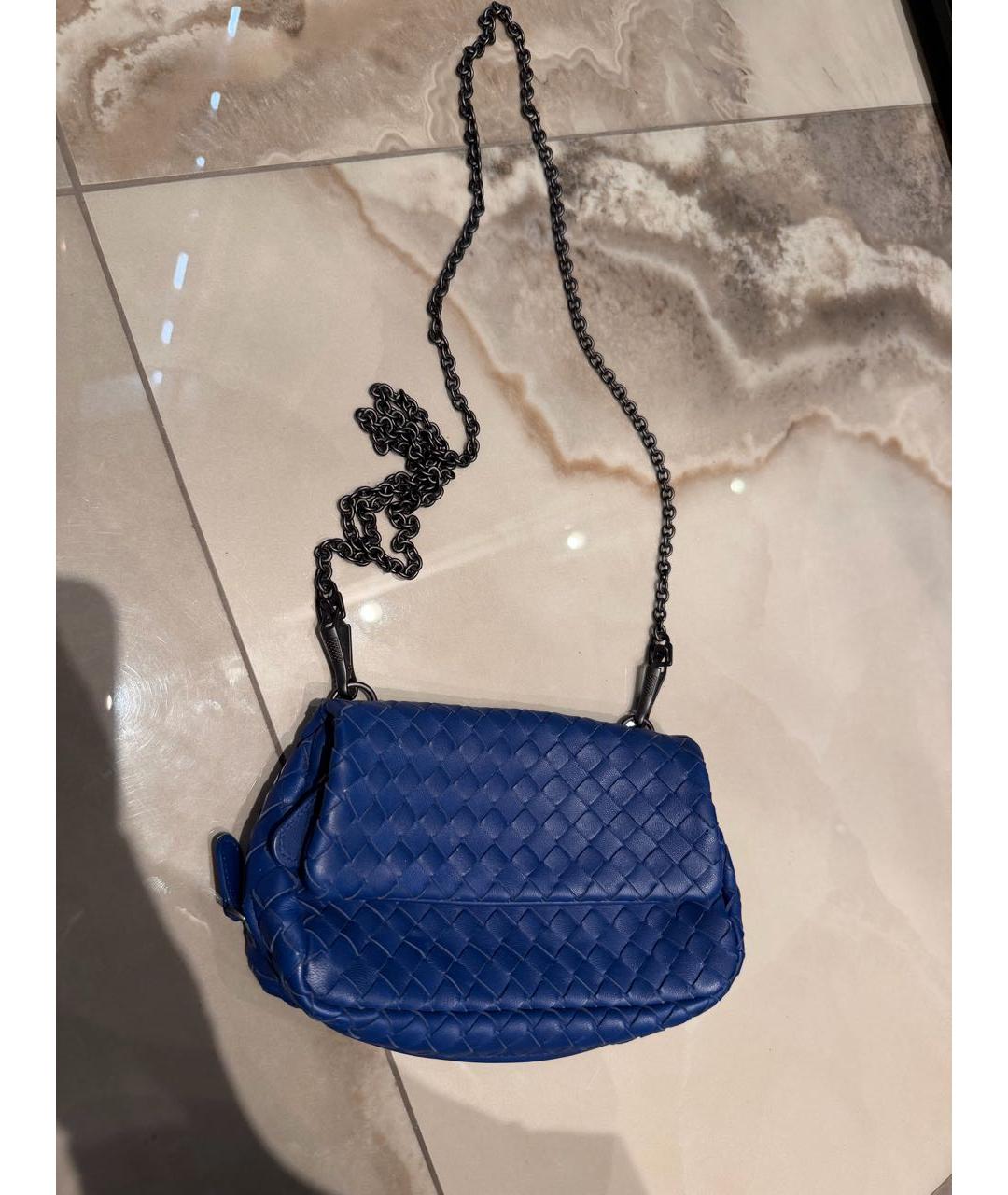 BOTTEGA VENETA Синяя кожаная сумка тоут, фото 6