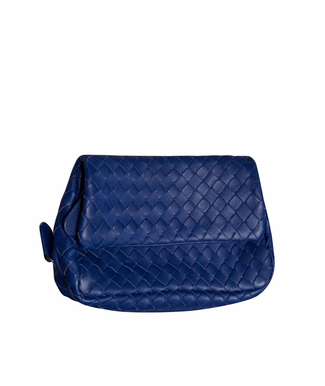 BOTTEGA VENETA Синяя кожаная сумка тоут, фото 1