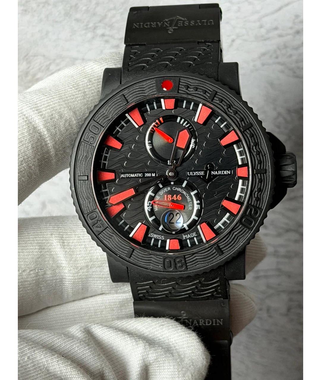 Ulysse Nardin Черные металлические часы, фото 2