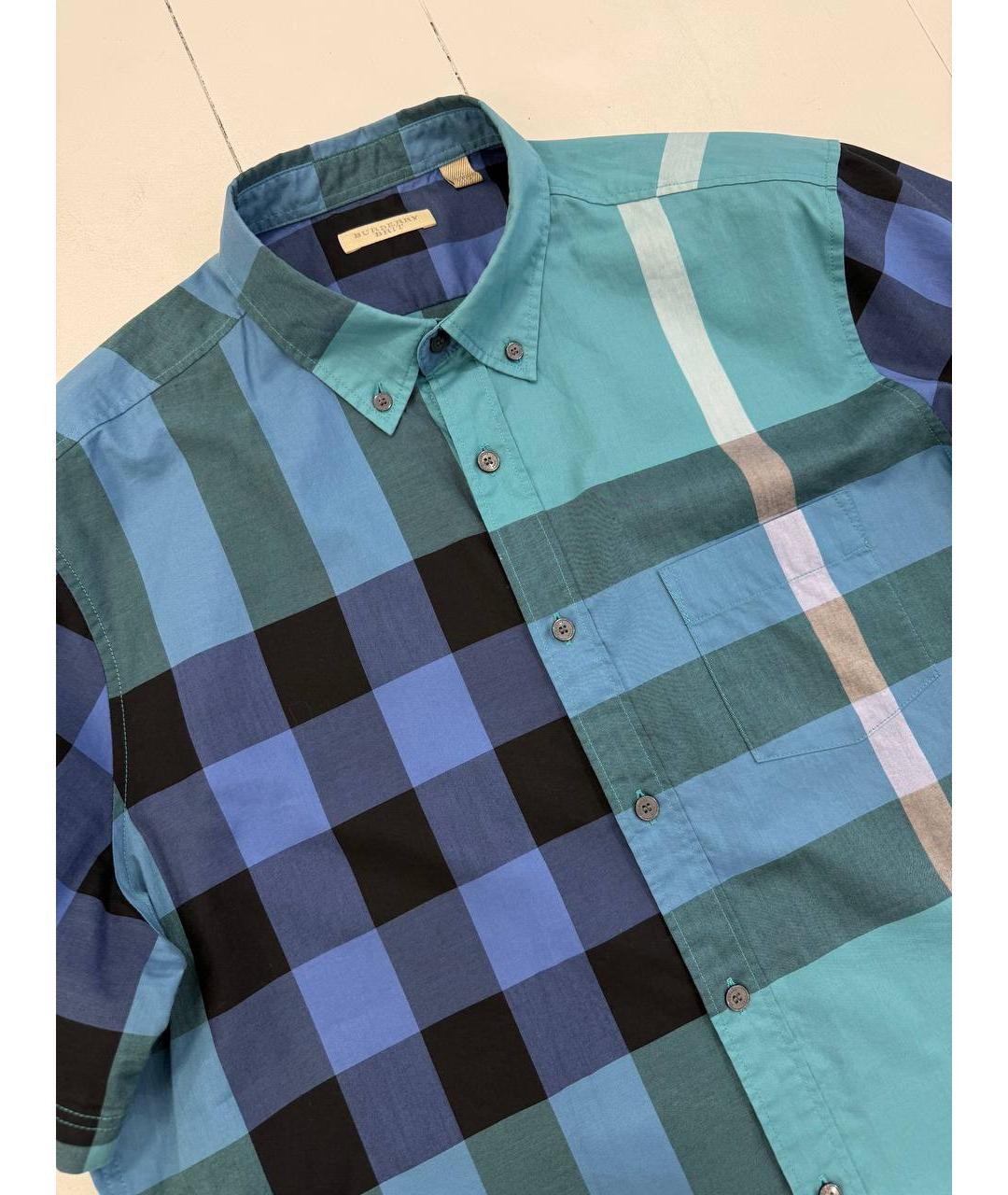BURBERRY Синяя хлопковая классическая рубашка, фото 2