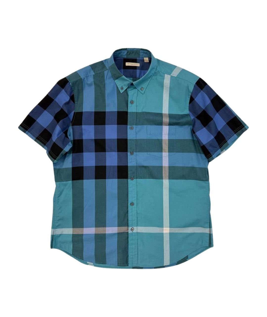 BURBERRY Синяя хлопковая классическая рубашка, фото 1