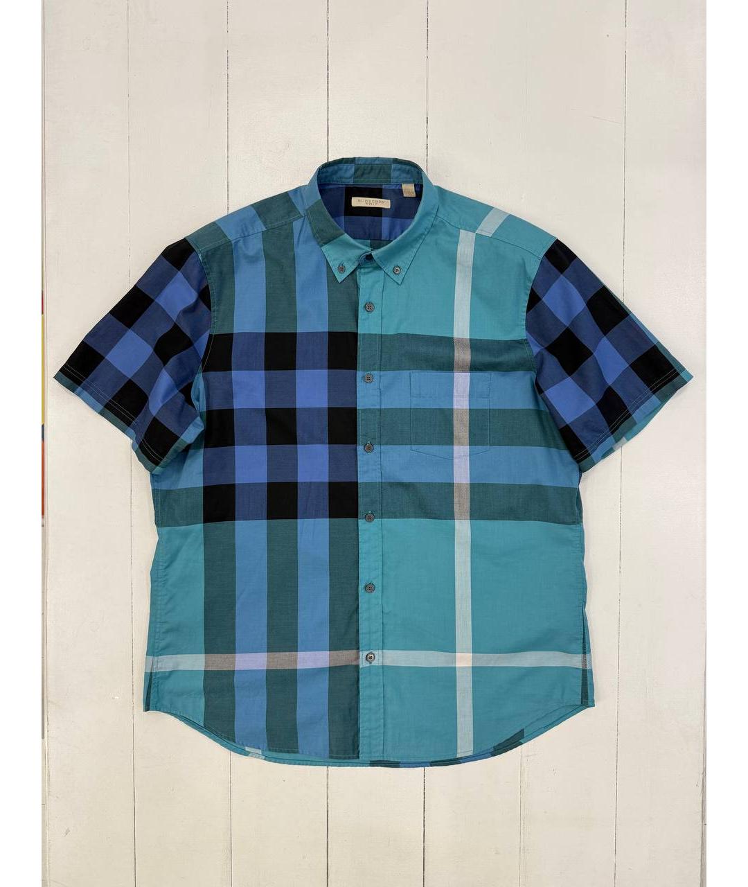BURBERRY Синяя хлопковая классическая рубашка, фото 6