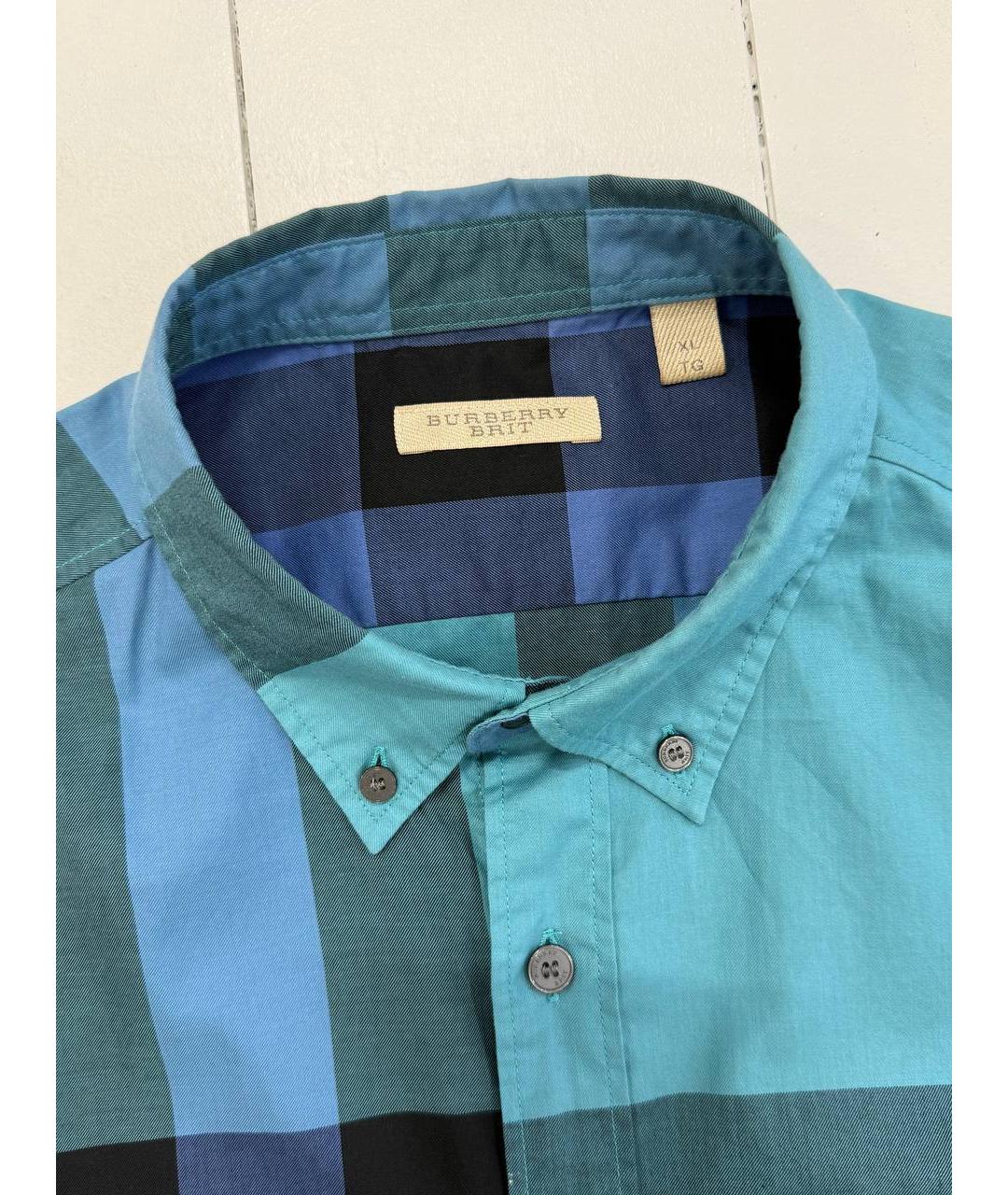 BURBERRY Синяя хлопковая классическая рубашка, фото 3