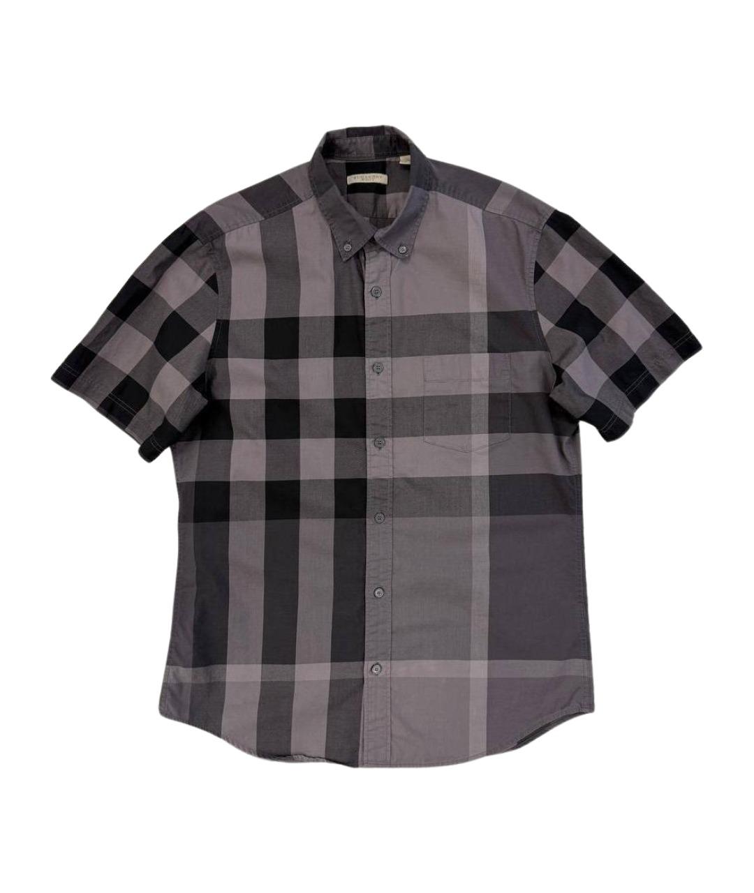 BURBERRY Серая хлопковая классическая рубашка, фото 1