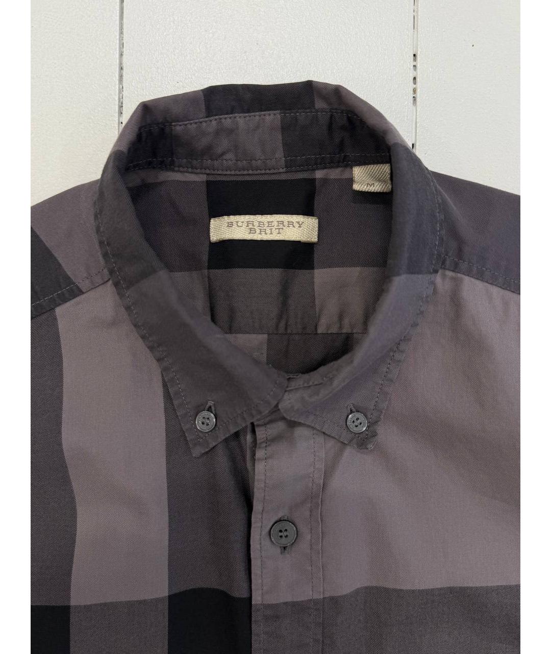 BURBERRY Серая хлопковая классическая рубашка, фото 2