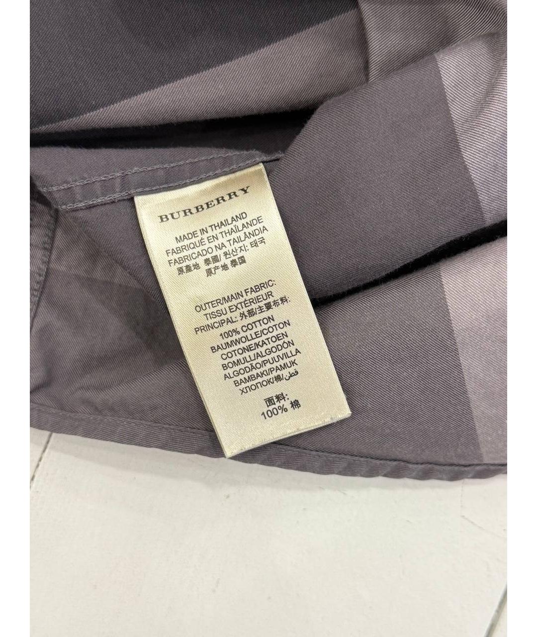 BURBERRY Серая хлопковая классическая рубашка, фото 4