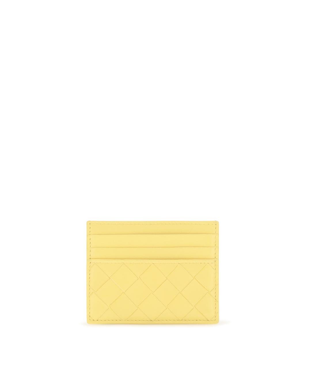 BOTTEGA VENETA Желтый кожаный кардхолдер, фото 1