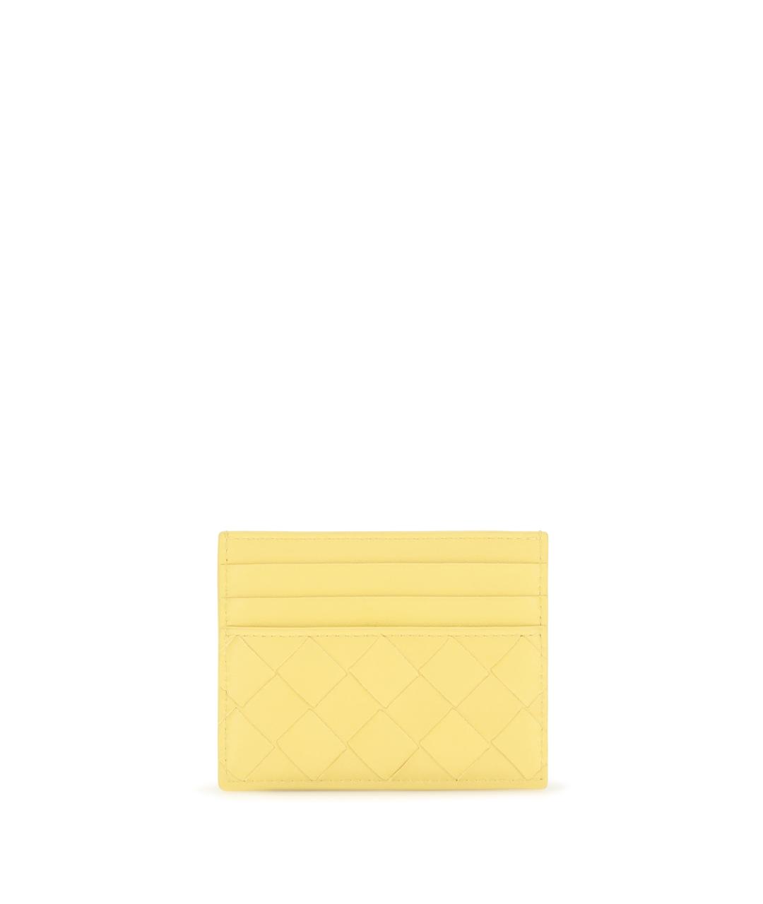 BOTTEGA VENETA Желтый кожаный кардхолдер, фото 2