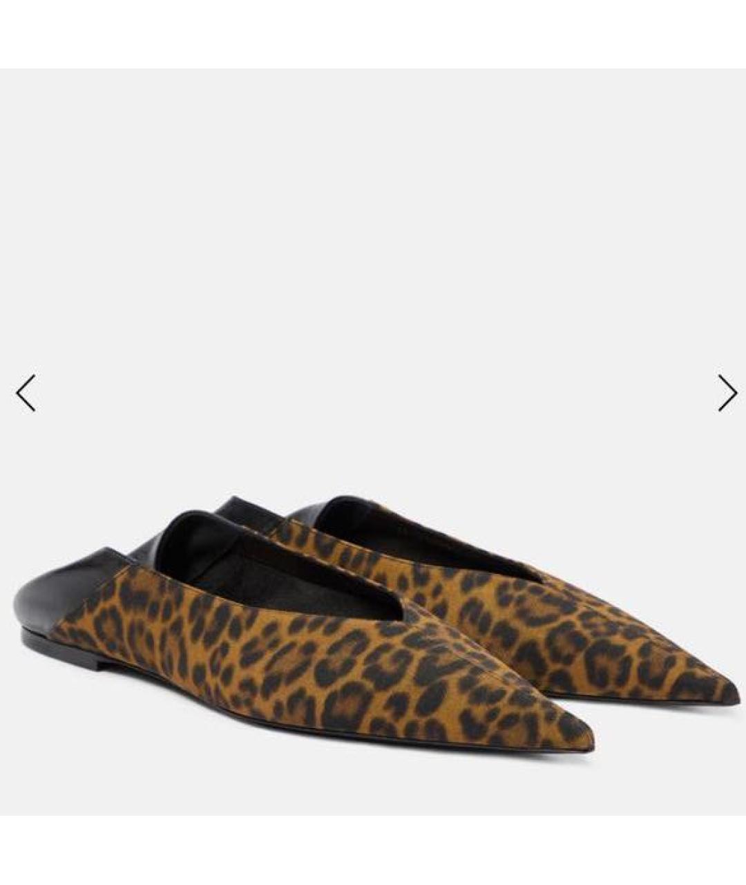 SAINT LAURENT Коричневые кожаные балетки, фото 3