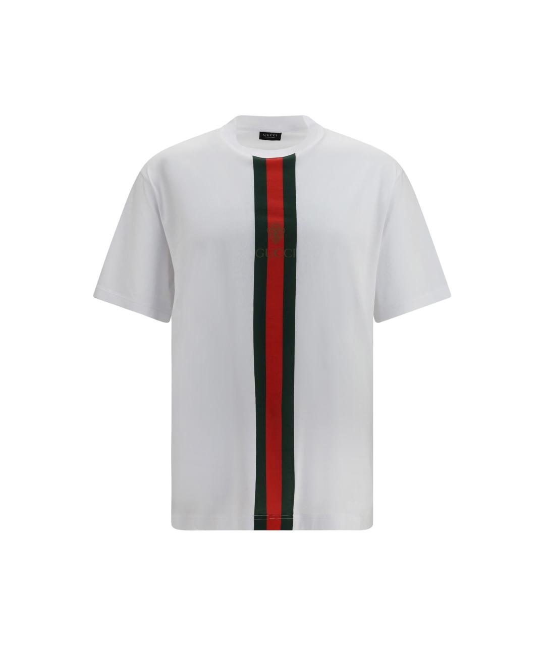 GUCCI Белая хлопковая футболка, фото 1