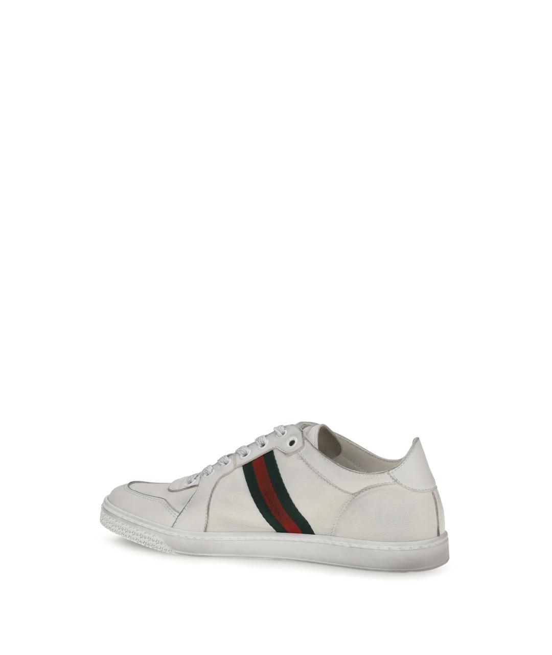 GUCCI Белые кожаные кроссовки, фото 3