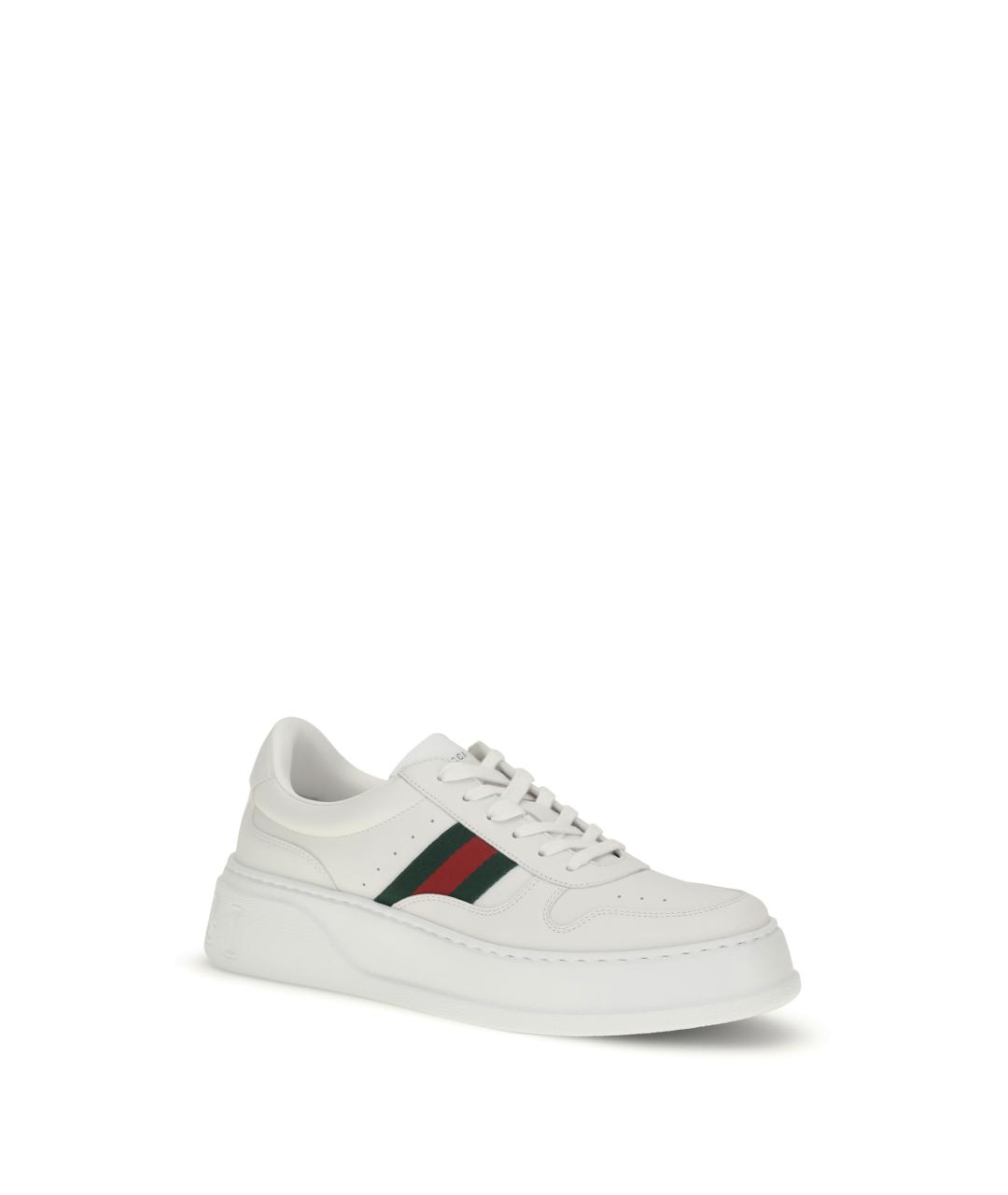 GUCCI Белые кожаные низкие кроссовки / кеды, фото 2