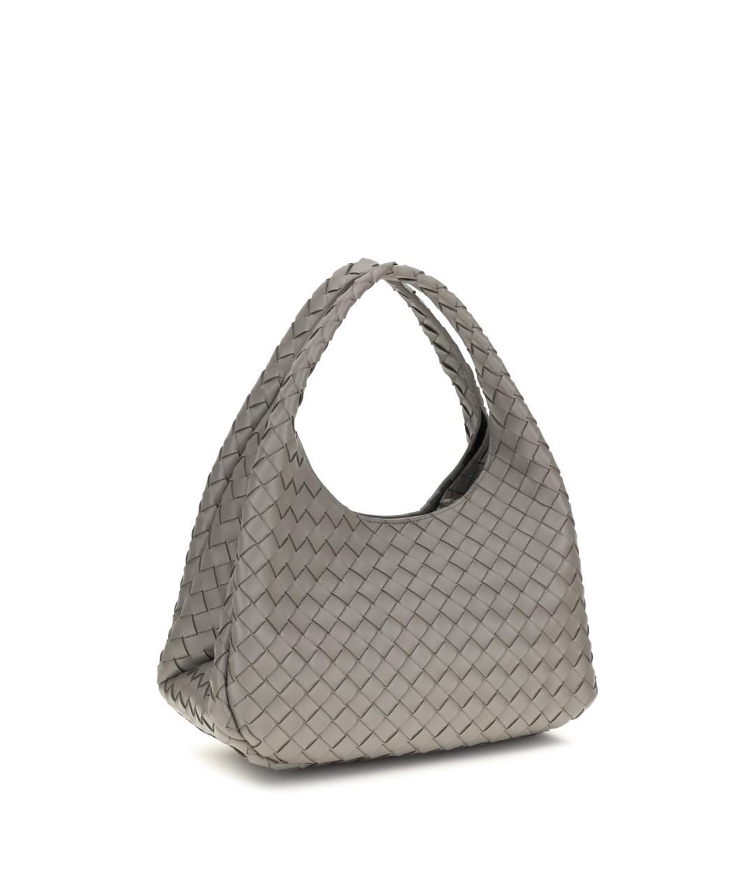 BOTTEGA VENETA Серая кожаная сумка через плечо, фото 3