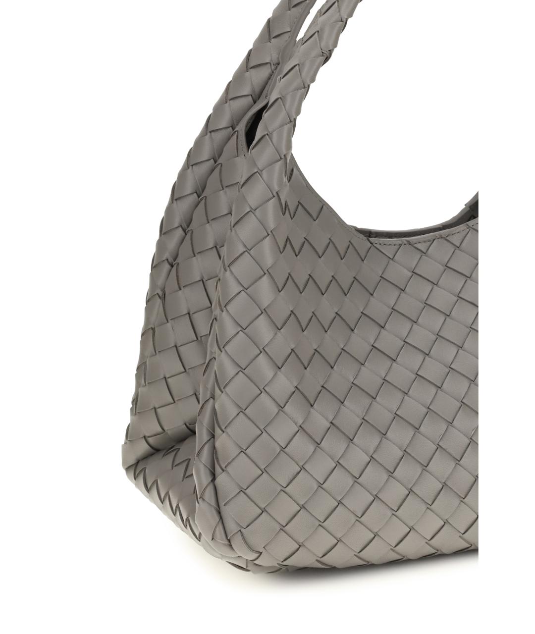 BOTTEGA VENETA Серая кожаная сумка через плечо, фото 4