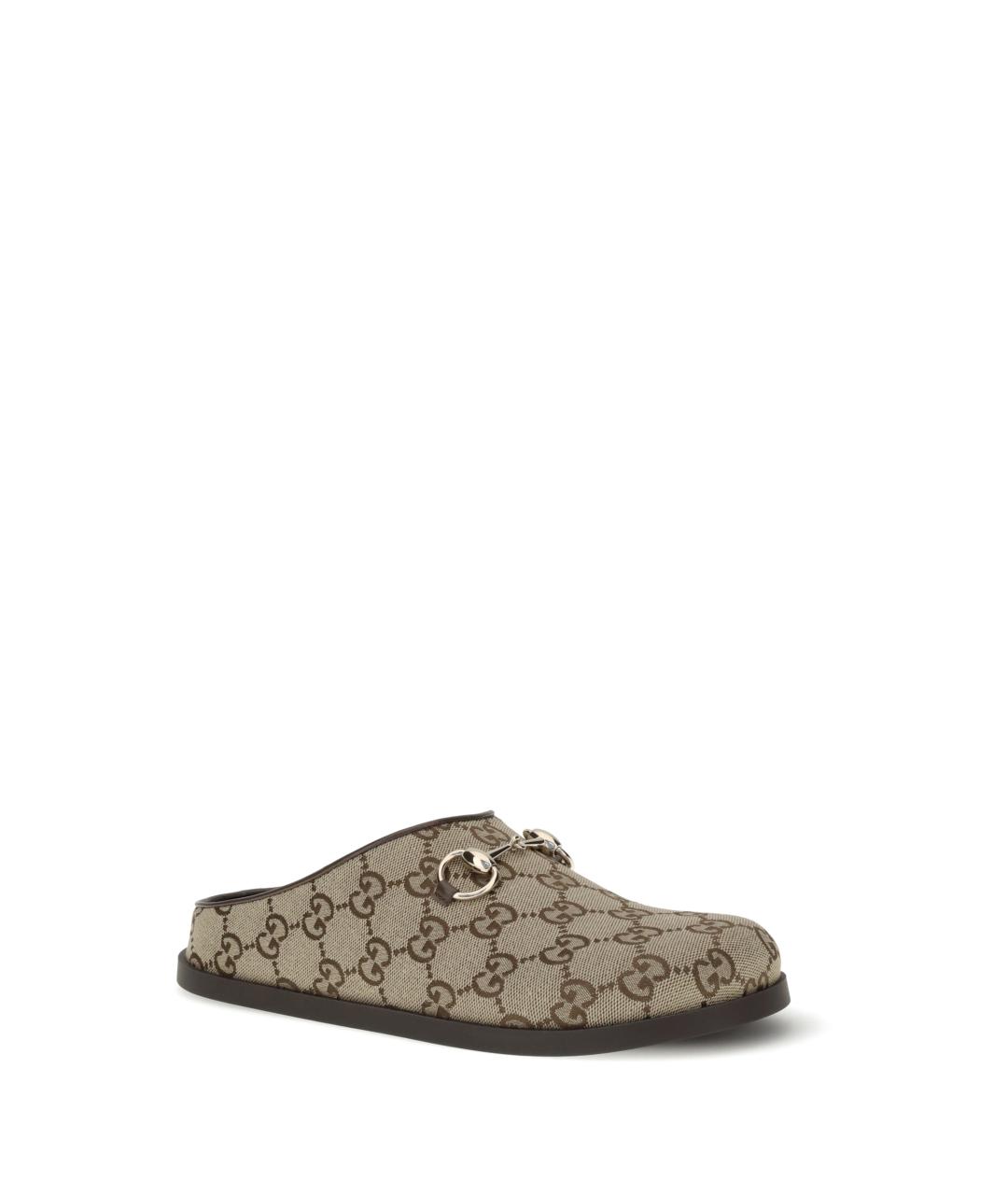 GUCCI Бежевые текстильные мюли, фото 2