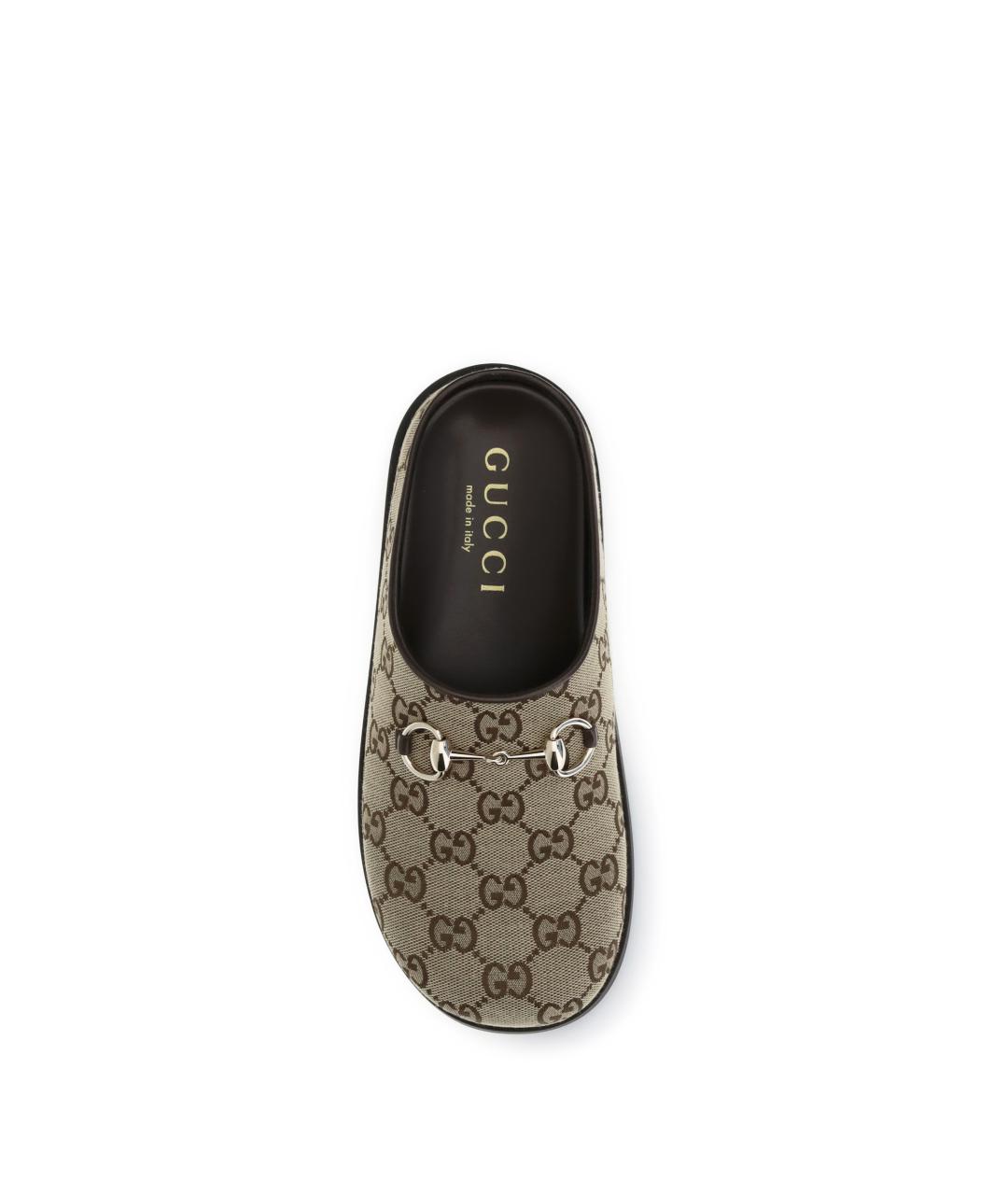 GUCCI Бежевые текстильные мюли, фото 4