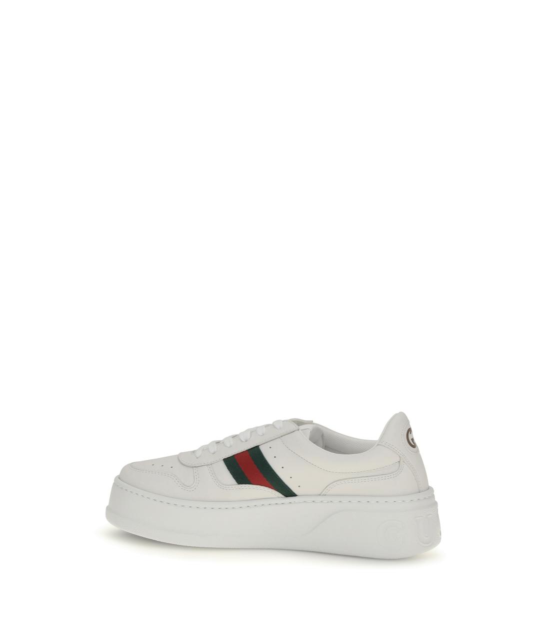 GUCCI Белые кожаные кроссовки, фото 3