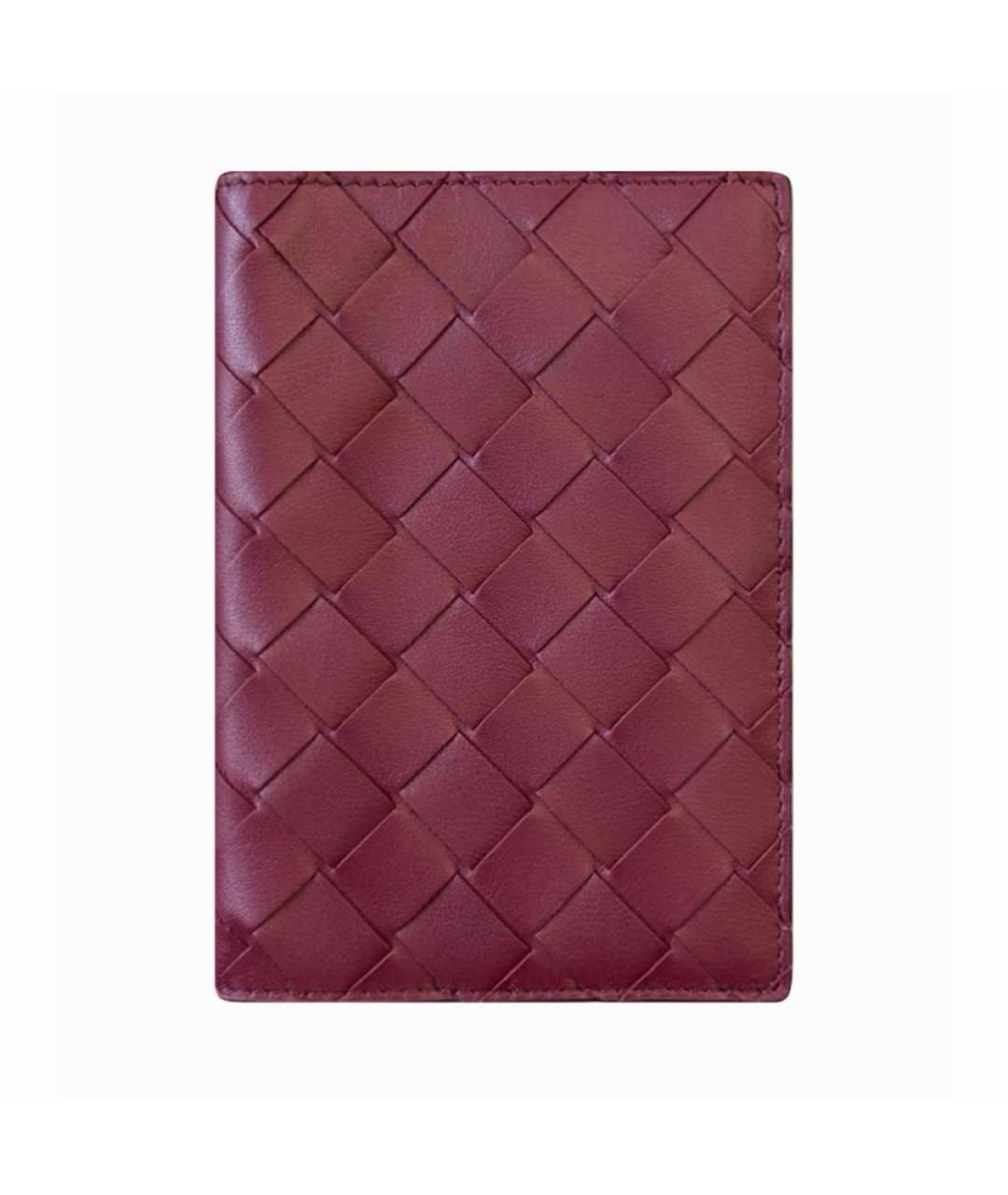 BOTTEGA VENETA Бордовый кожаный кардхолдер, фото 1