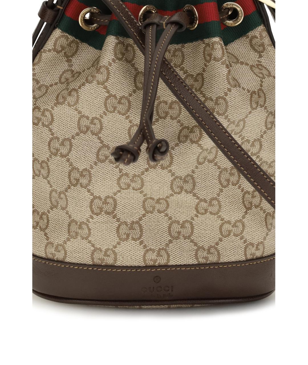GUCCI Коричневая тканевая сумка через плечо, фото 4