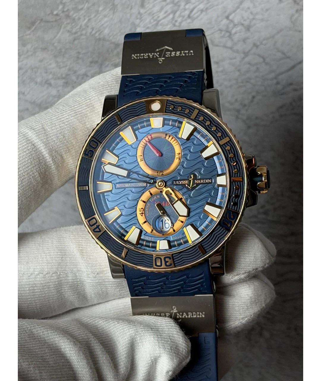 Ulysse Nardin Синие часы из желтого золота, фото 2