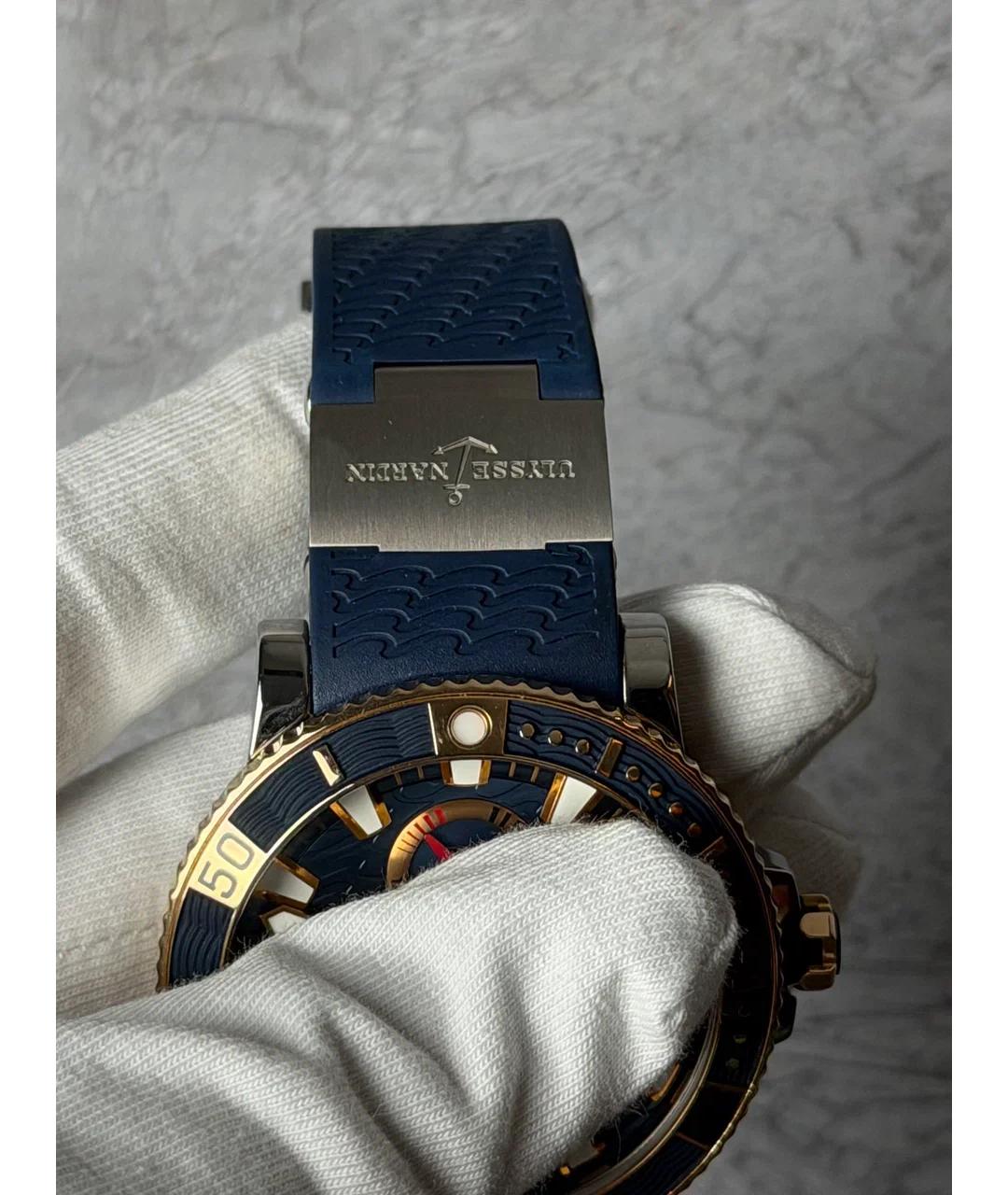 Ulysse Nardin Синие часы из желтого золота, фото 5