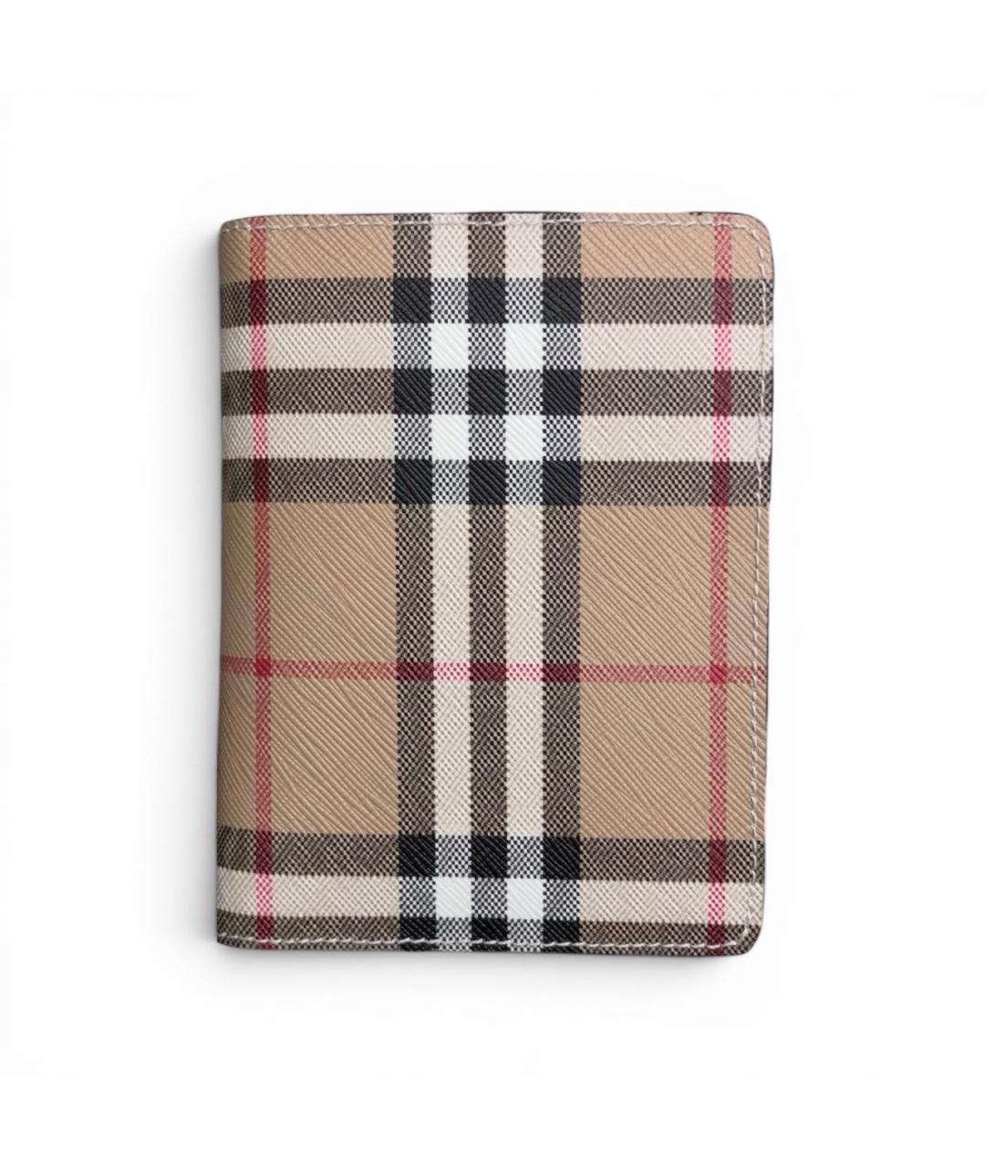 BURBERRY Бежевый кожаный кардхолдер, фото 7